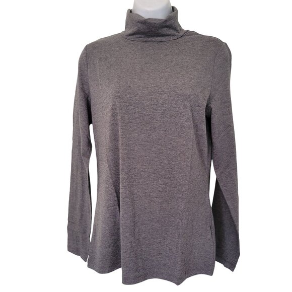 Lands End Shaped Fit Charcoal Heather Gray Long Sleeve M Turtleneck - Picture 1 of 7